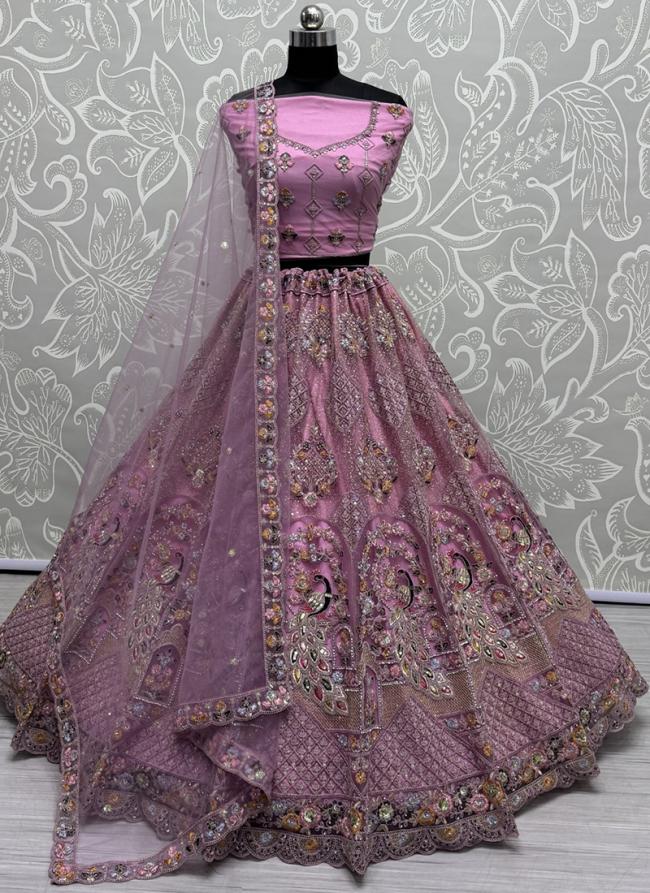 Net Orchid Wedding Wear Embroidery Work Lehenga Choli